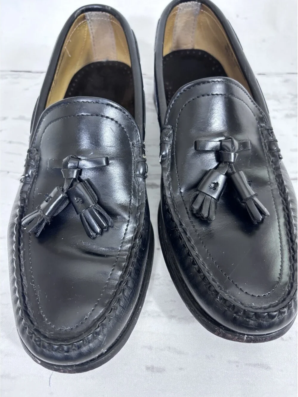 Sebago Black Leather Tassel Loafers Men’s Shoes 9.5 E Wide US 9.5 EU 43 UK 9